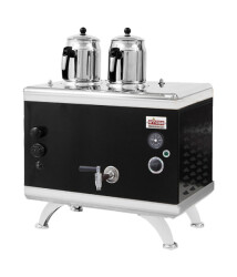 Ateşe Gold Compact Otomatik Gazlı Elektrikli Statik 2 Demlikli Çay Kazanı, 24 Litre - Ateşe