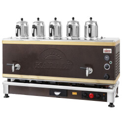 Ateşe Gold Otomatik Gazlı Elektrikli Statik 5 Demlikli Çay Kazanı, 55 Litre - Ateşe