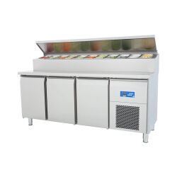 Öztiryakiler 3 Kapılı Tezgah Tip Buzdolabı Pizza Hazırlık Tablalı 188x70 Cm 457 Lt - Öztiryakiler