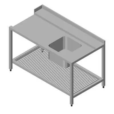 Öztiryakiler Bulaşık Makinesi Giriş Tezgah Evyeli Alt Tablalı Sağdan 160x75 - 1