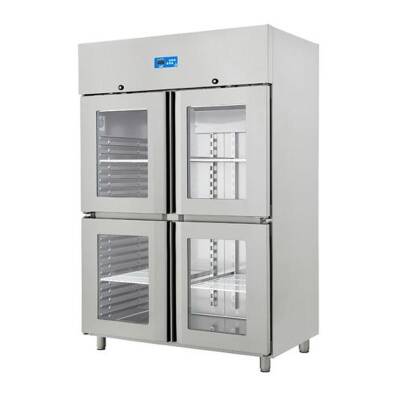 Öztiryakiler GN 1200 NMV Dik Tip Monoblok Buzdolabı, 4 Yarım Cam Kapılı - 1