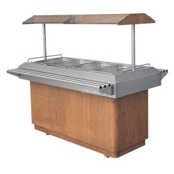 Öztiryakiler Sıcak Servis Ünitesi, 4 1/1 GN, Ceviz - Öztiryakiler