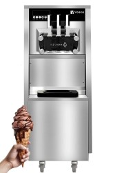 Vosco VXY-P965S Üç Kollu Pro Silver Soft Dondurma Makinesi - 1