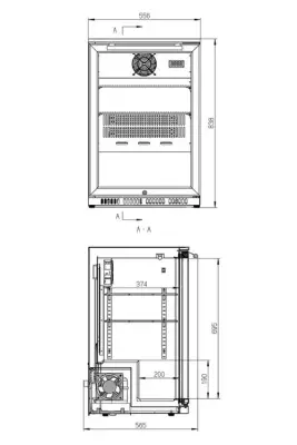 Vosco VBBC-150S Tek Kapılı Bar Arkası Şişe Soğutucu Dolap 118 Lt Siyah - 3