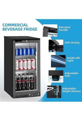 Vosco VBBC-150S Tek Kapılı Bar Arkası Şişe Soğutucu Dolap 118 Lt Siyah - 4