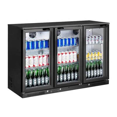 Vosco VBB-S350 3 Kapılı Bar Arkası Şişe Soğutucu Dolap 338 Lt Siyah - 1