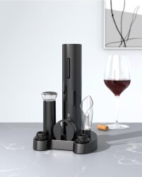 Vosco VNS-01 Wine Opener Otomatik Tirbuşon Şarap Açacağı, Elektrikli, Siyah - 1