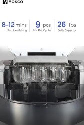Vosco VHZB-12C Ev Tipi Buz Makinesi 12 kg/gün Kapasiteli Gri - 3