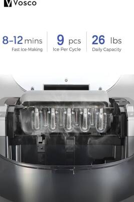 Vosco VHZB-12C Ev Tipi Buz Makinesi 12 kg/gün Kapasiteli Gri - 3